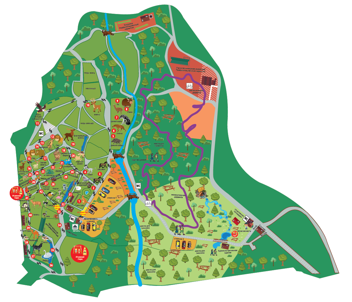Карта зоопарка Анталии